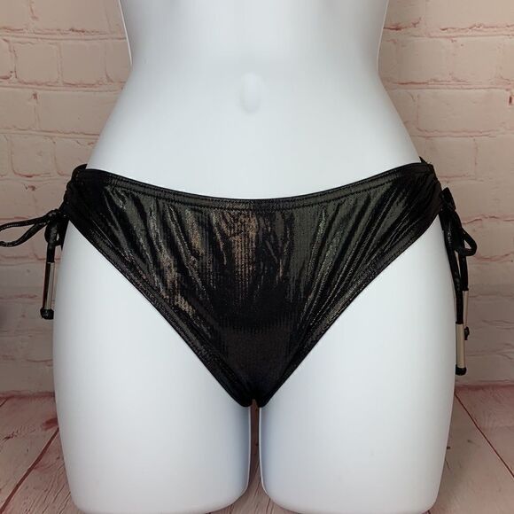 Victoria’s Secret string bikini bottom iridescent liquid look side tie swimsuit - Picture 4 of 12